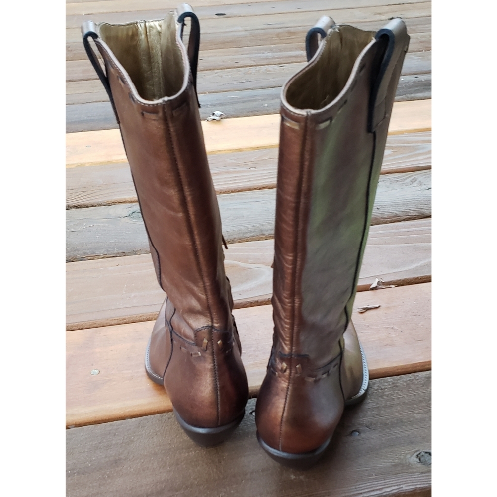 SOLD☆ DBCBgirls Metallic Leather Cowboy Boots 7.5 - Picture 5 of 10